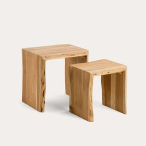 Kave Home Zuleika Solidwood Side Table, Set of 2