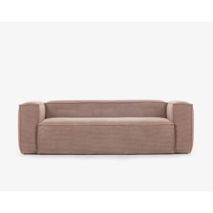 Kave Home Blok 3-Seat Sofa, Corduroy, Pink