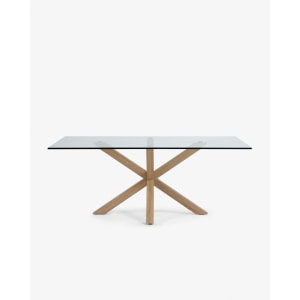 Kave Home Argo Dining Table, Clear Natural, 200x75x100 cm