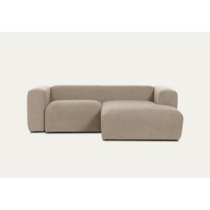 Kave Home BLOK 2-Seat Modular Sofa with Right Chaise, Beige