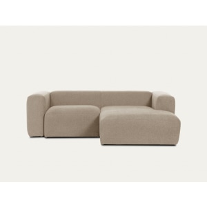 Kave Home BLOK 2-Seat Modular Sofa with Left Chaise, Beige