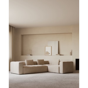 Kave Home BLOK 4-Seat Corner Sofa, 320x230cm, Beige