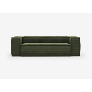 Kave Home BLOK 3-Seat Sofa, Corduroy, Green