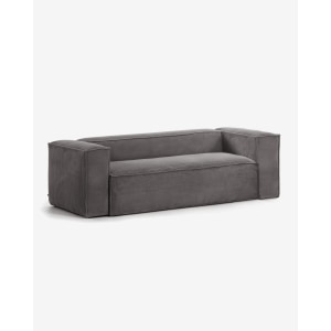 Kave Home BLOK 2-Seat Sofa, Corduroy, Grey