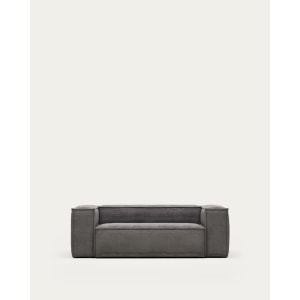 Kave Home BLOK 2-Seat Sofa, Corduroy, Grey