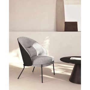 Kave Home EAMY Armchair, Grey & Black