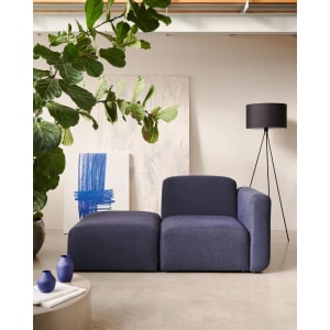 Kave Home Neom Armchair with Ottoman, Blue