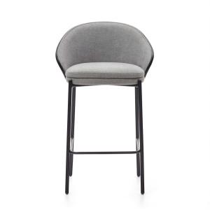 Kave Home EAMY Bar Stool, Grey & Black, 65cm