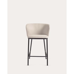 Kave Home Ciselia Chenille Bar Stool, Beige, 65cm