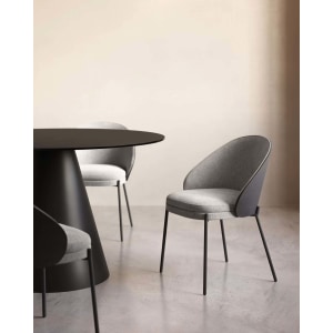 Kave Home Eamy Dining Chair, Grey & Black