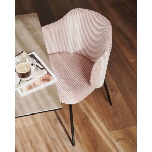 Kave Home YUNIA Corduroy Dining Chair, Pink