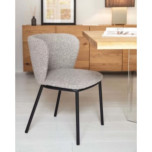 Kave Home Ciselia Boucle Dining Chair, Grey