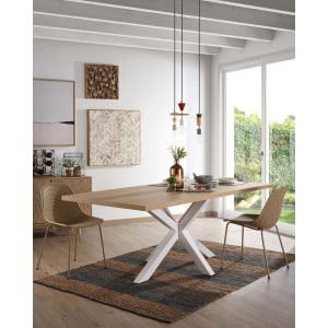 Kave Home ARGO Dining Table, Natural & White, 1.8m