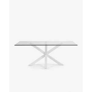 Kave Home ARGO Dining Table, Clear & White, 1.5m