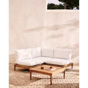 Kave Home Portitxol Outdoor Corner Sofa + Coffee Table Set, 180x180cm