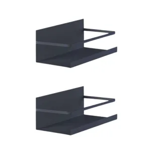 KitchenShop Essentia Magnetic Spice Rack, Black, Set of 2