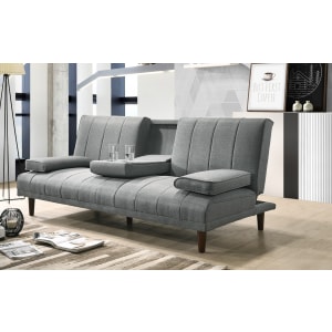 Lifely Casper 3 Seater Fabric Sofa Bed, Light Grey, 103Wx188Lx35H cm