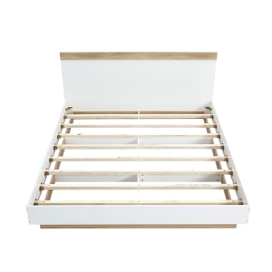 Lifely Cuppa Wooden Bed Frame, White Oak, Super King, 187Wx208Lx26/89H cm