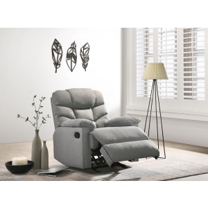 Lifely Fabby Fabric Recliner Rocking Chair, Light Grey, 98Wx89Lx100H cm