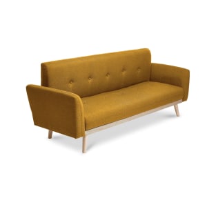 Lifely Nikko 3 Seater Fabric Sofa Bed, Yellow, 84Wx192Lx74H cm