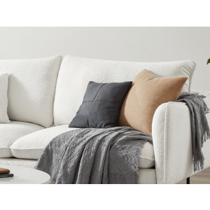 Lifely Jasper 3 Seater Boucle Sofa, Creamy White, 85Wx200Lx90H cm