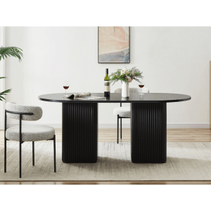 Lifely Tate 8 Seater Dining Table, Black