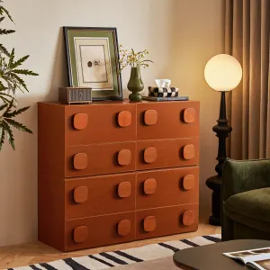 Linspire Mosaic Set of 4 Modular Storage Cabinets, Warm Wood