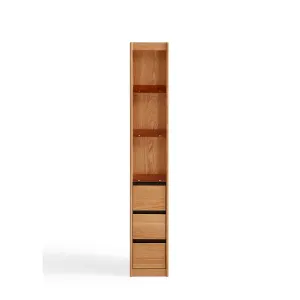 Linspire Oaklyn Solid Oak Slim Display Cabinet with Drawers