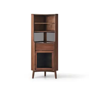 Linspire Vista Walnut Corner Storage Cabinet