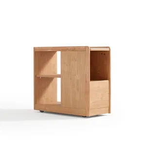 Linspire Cubby Sintered Stone Top Side Table with Castors, 30x70x62cm, Natural