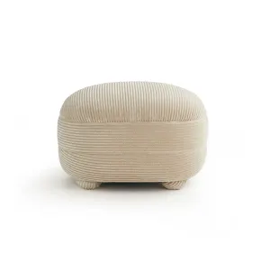 Linspire Tassel Corduroy Ottoman, Beige