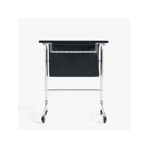 Linspire Trend Rolling Side Table with Storage, Black