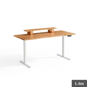 Linspire Lumen Electric Height Adjustable Standing Desk with Riser Stand, 1.4m