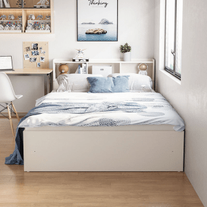 Linspire Royale Bed Frame with Storage Headboard, 150x190cm, White