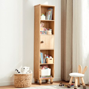 Linspire Horizon Kids 4 Cube Bookcase with Storage Cabinet, Natural