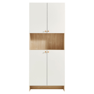 Linspire Miro Shoe Cabinet, 0.8M, Natural and White