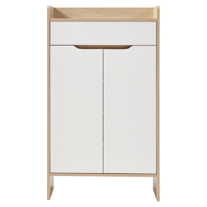 Linspire Miro Shoe Cabinet, Small, Natural and White