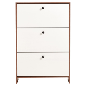 Linspire Miro Drawer Shoe Cabinet, Walnut & White