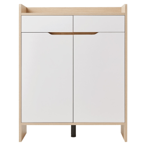 Linspire Miro Shoe Cabinet, Large, Natural and White