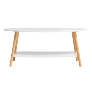 Linspire Juniper Double Layer Coffee Table, Natural & White