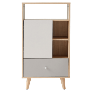 Linspire Juniper Storage Cabinet, Grey, White and Natural