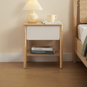 Linspire Evelyn Bedside Table, Natural&White