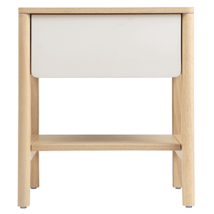 Linspire Evelyn Bedside Table, Natural and White