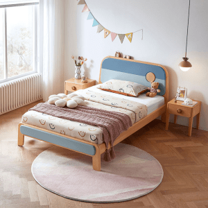 Linspire Berry Solid Wood Kids Bed Frame, 150x200cm, Blue