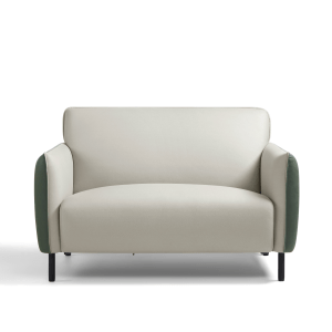 Linspire Gemini Leathaire Loveseat, Grey and Moss Green