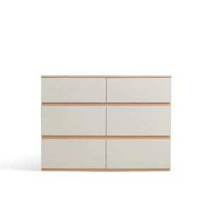 Linspire Rena Chest of 6 Drawers, Natural and Light Grey