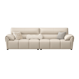Linspire Plume Leather 4-Seater Sofa, Sand