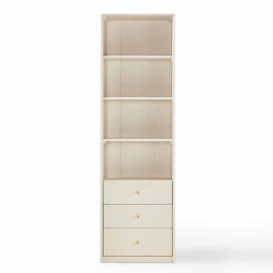 Linspire Ventus Bookcase with Storage Drawers, Off-White