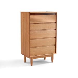 Linspire Flow Chest of 5 Drawers with Glass Top