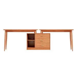 Linspire Radian Extendable Dual Office Desk with Large Cabinet